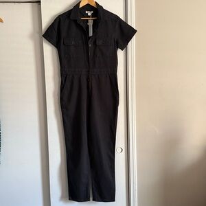 Outerknown Charcoal Button-Up Jumpsuit